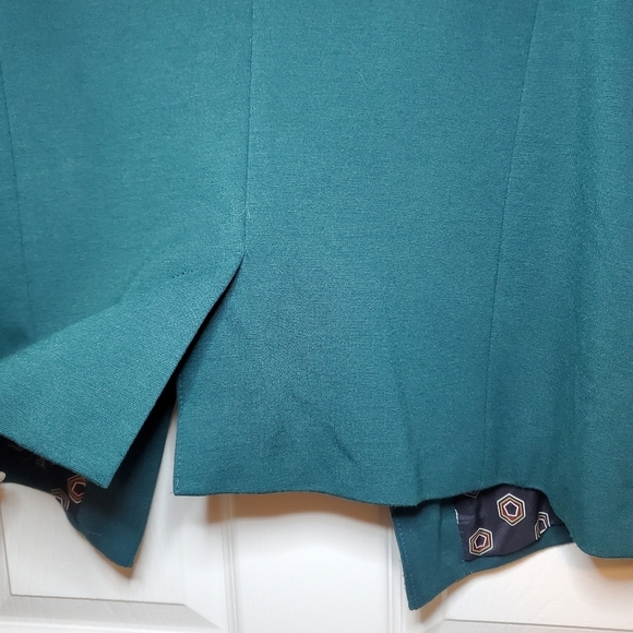 Chico's Blazer Womens Sz L 2 Green Jacket Open Front Coat Rayon Blend Stretch - Picture 7 of 9